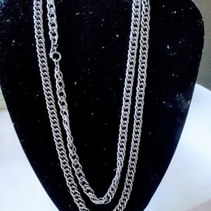 Vintage MONET 54" Brilliant Heavy chain, double curve type Rare facet